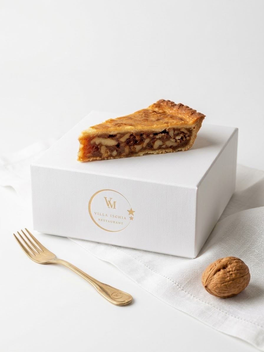 Torta artigianale al caramello e noci italiane